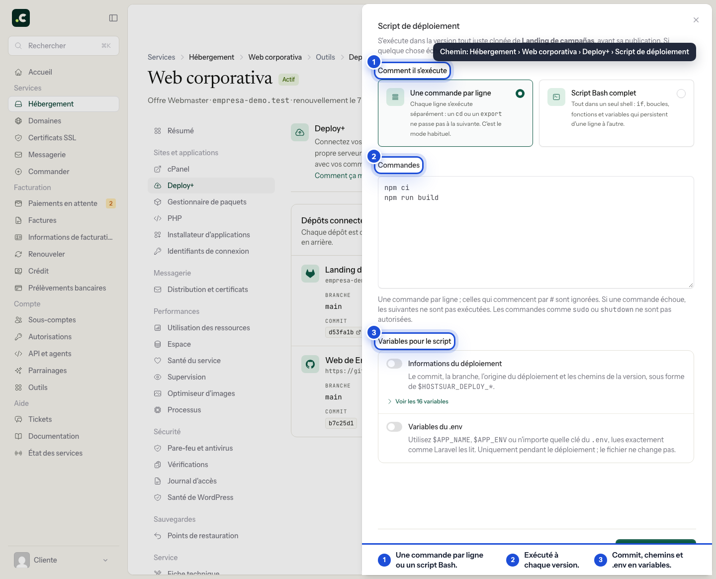 Modifier le script de déploiement