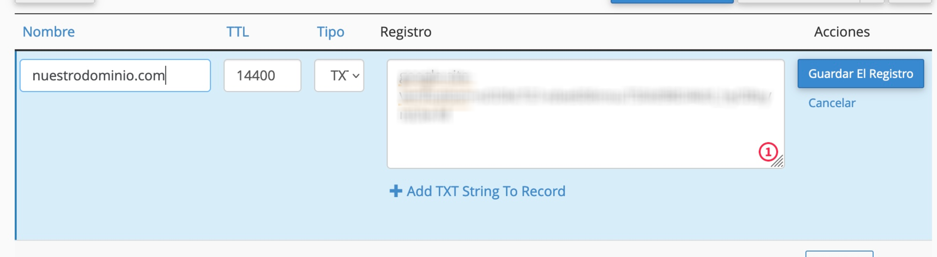configurar registro txt